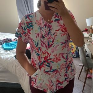 Colourful scrub star scrub top